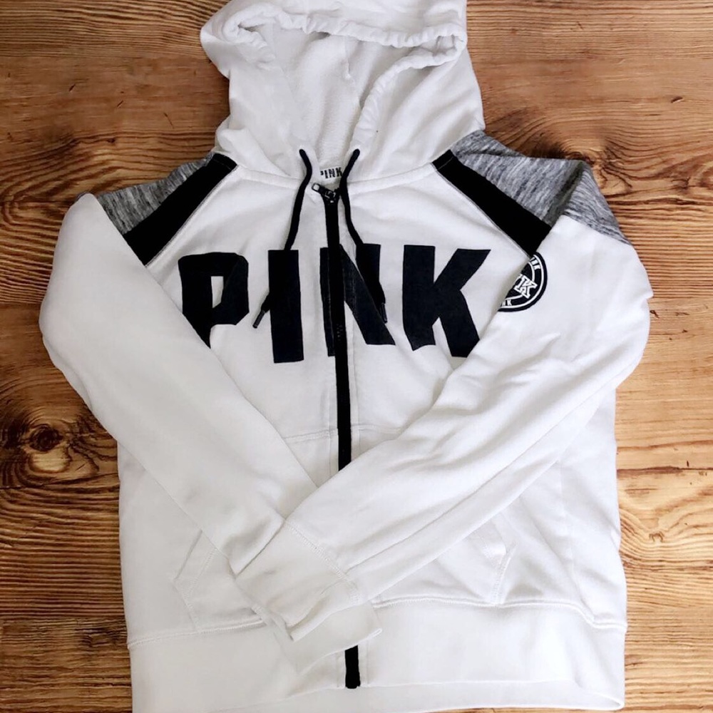 White zip up-hoodie from PINK